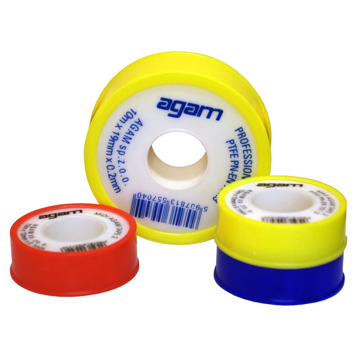 Banda etansare Teflon 19mm x 15m, Agam, rezistenta la temperaturi ridicate
