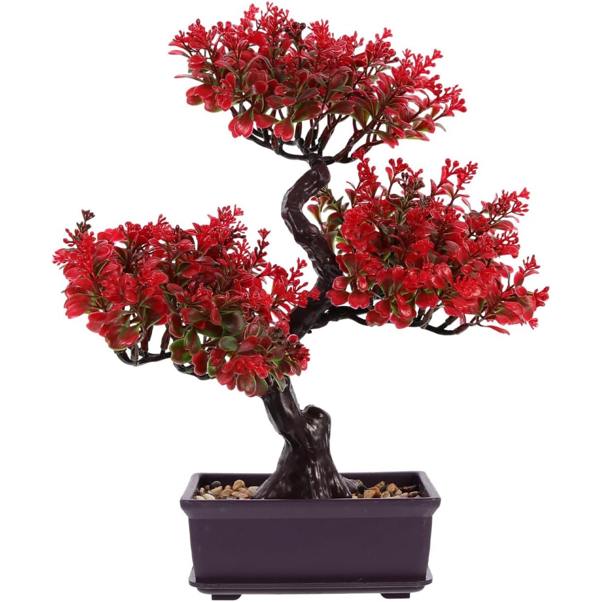 Bonsai mare artificial BESTONZON, aspect rosiatic, in ghiveci, 36x32 cm -  eMAG.ro
