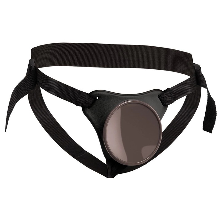 Centura Strap-On King Cock Elite Comfy, negru-maro, 13x14x5cm, circumferinta reglabila 61-137cm