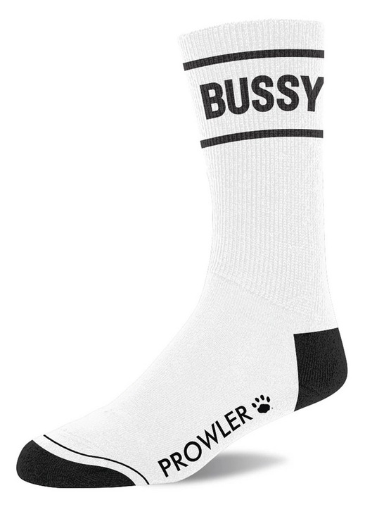 Sosete Prowler, albe cu accente negre, M/L, design modern, bumbac/poliamida/elastan