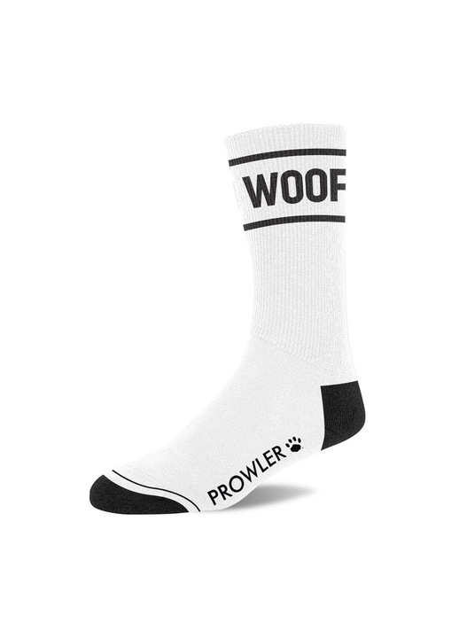 Sosete Prowler, model WOOF, negru-alb, material elastic, marime universala, fibre sintetice/naturale