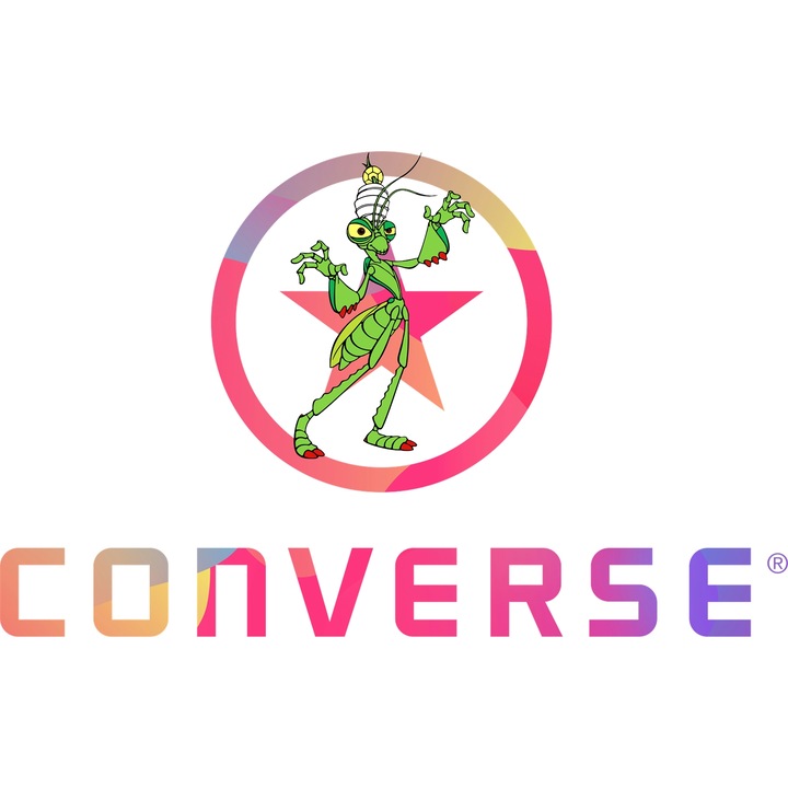 Sticker Adeziv Cu A Bugs Life, Cu Textul "Converse" - Design 4, cu Margini Albe, PVC Vinyl 90CM