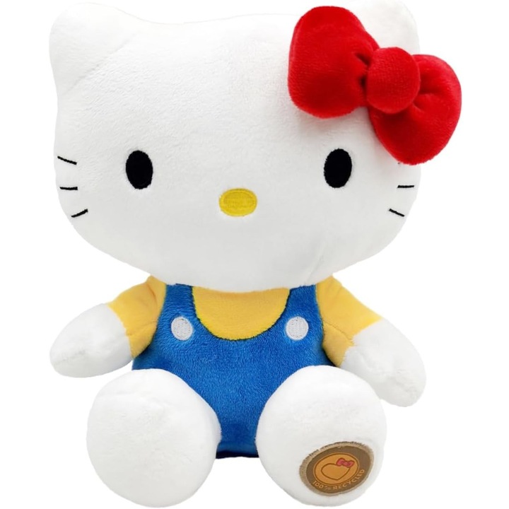Плюшена играчка, Еко Hello Kitty Синя 27см със стикер и Подаръчна торбичка