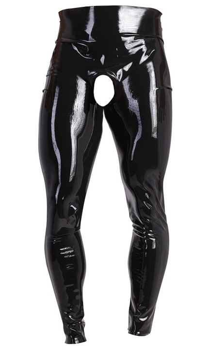 Colanti sexy barbati LATEX, cu orificiu, latex, croiala anatomica, negru, 2XL INTL