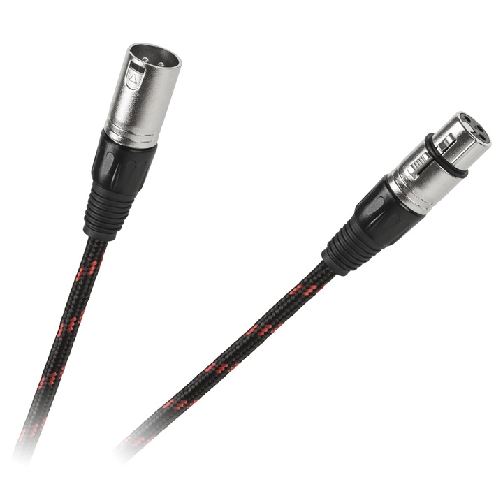 Cablu microfon, CABLETECH, 3m, impletit din bumbac