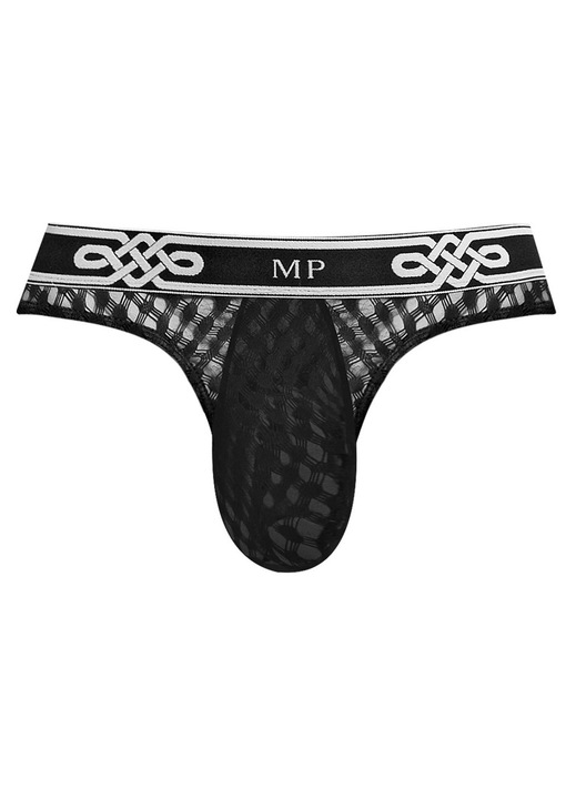 Szexi fehérnemű, Male Power, Lo Rise tanga, fekete, mély dekoltázs, L-XL INTL