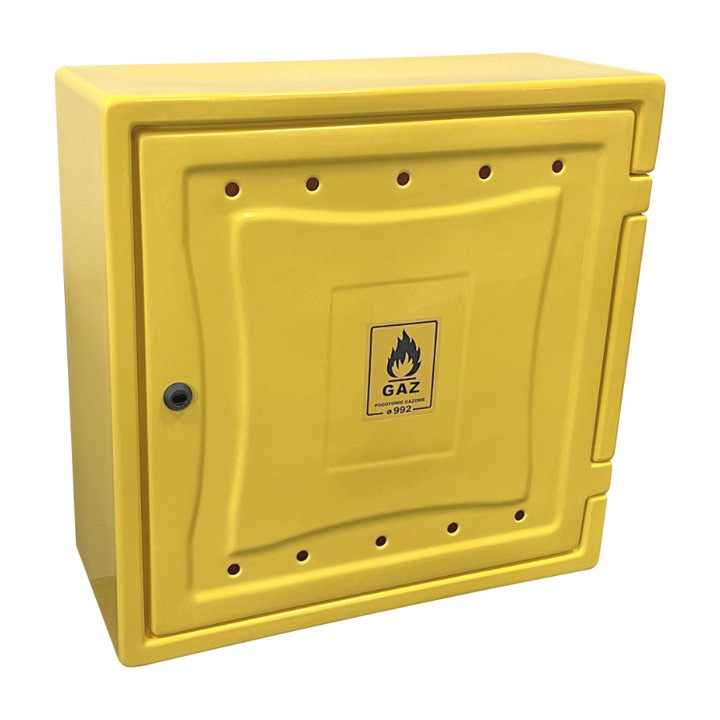 Gázelosztó doboz műanyag UN 250x600x600mm, sárga