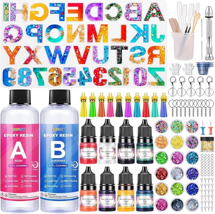Set de artizanat, luka, 192 elemente, rasina epoxidica, culori diverse