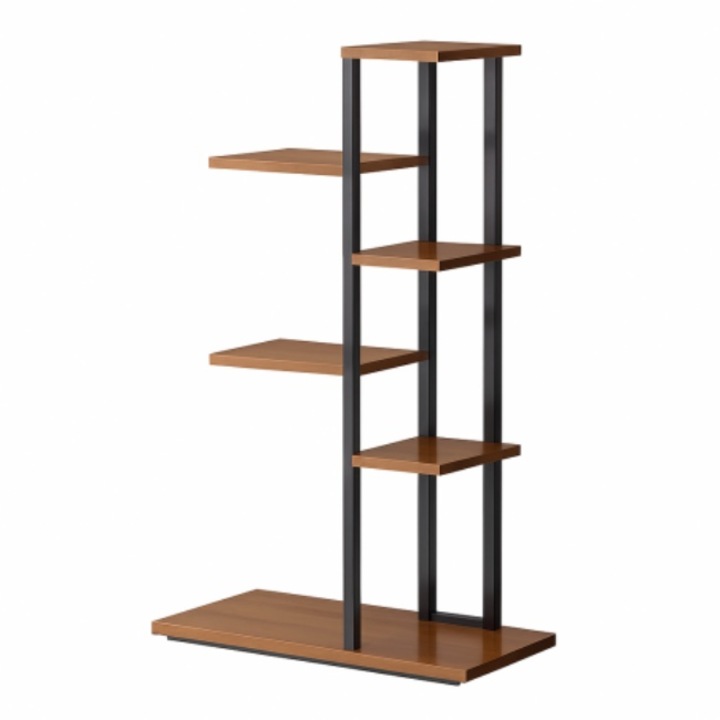 Suport pentru flori CLASStitude 6 rafturi, cadru metalic, negru/maro, 113x60x20cm