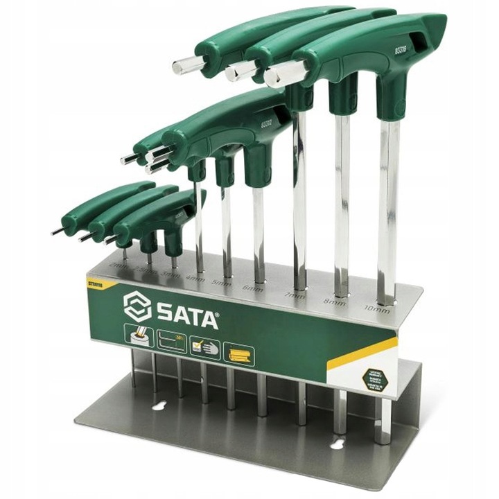 Set Chei "T" SATA 09118, 9 Piese, 2-10mm, SVCM