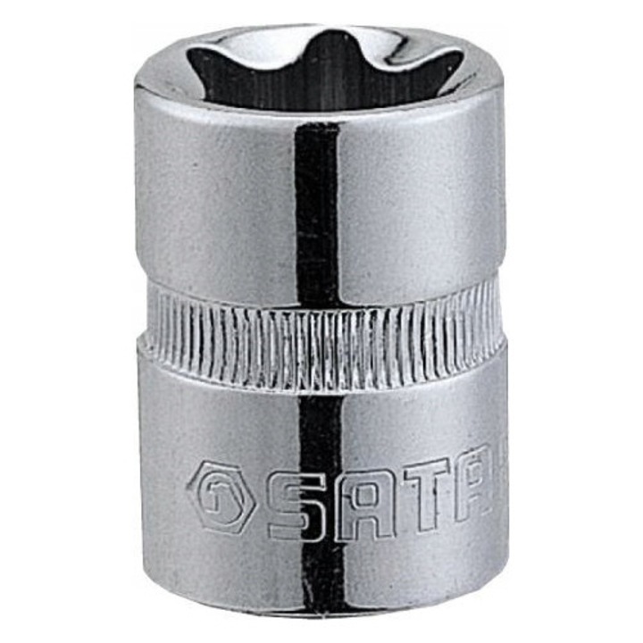Cheie crichet E-Torx Sata E7, 3/8 inch, 6-unghiular, otel crom-vanadiu, design subtire