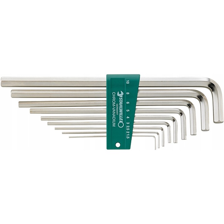 Set Chei Imbus Lungi Stahlwille, 9 Piese, Crom-Vanadiu