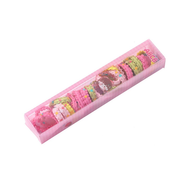 Set elastice pentru par copii, multicolor, design 3D, 3-12 ani