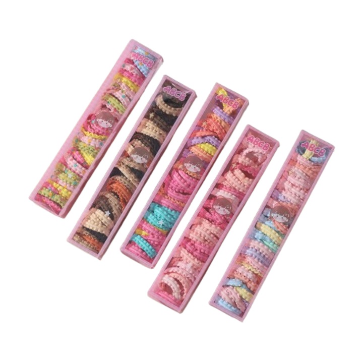 5 seturi elastice pentru par copii, multicolor, elasticitate ridicata, design dragut