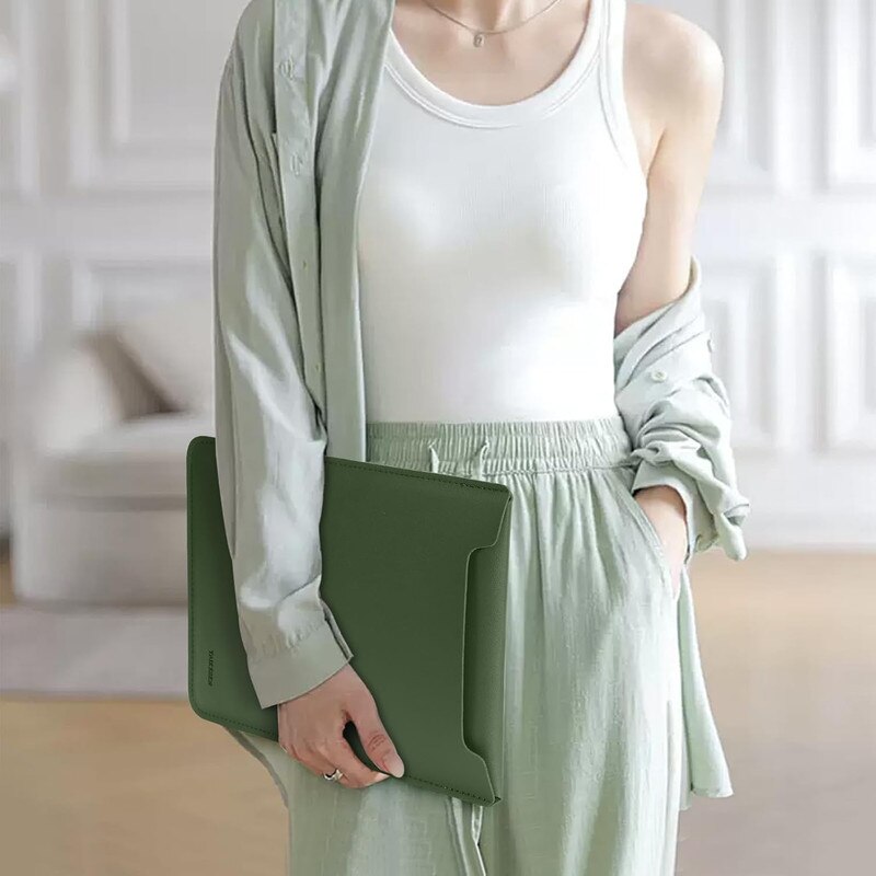 Husa pentru laptop de 15,6 inchi, geanta de computer compatibila cu Acer Aspire/Predator de 15,6 inchi, Inspiron, ASUS Dell Notebook, HP Pavilion, IdeaPad 330, ThinkPad E590, Chromebook, geanta din PU cu husa mica, verde paun