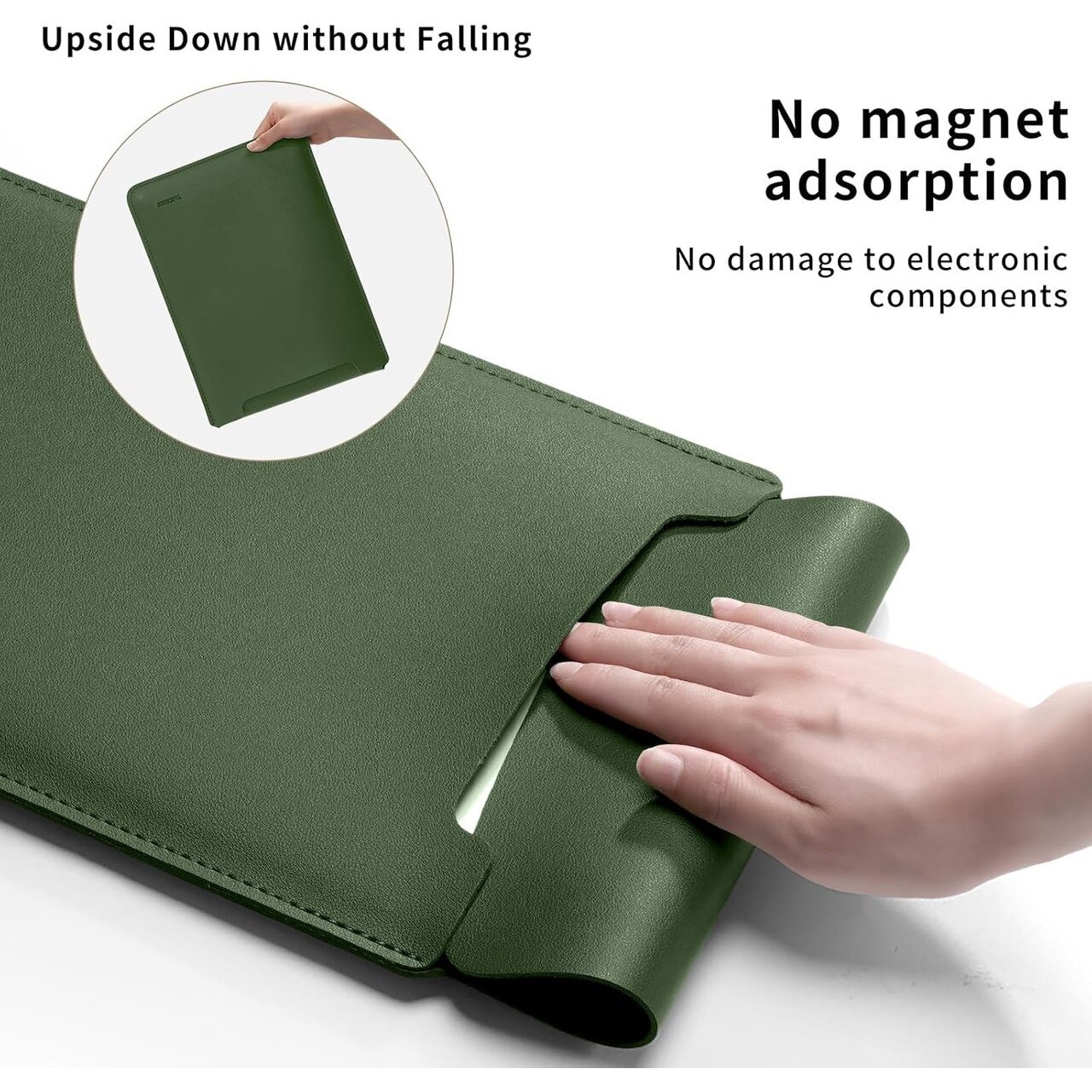 Husa pentru laptop de 15,6 inchi, geanta de computer compatibila cu Acer Aspire/Predator de 15,6 inchi, Inspiron, ASUS Dell Notebook, HP Pavilion, IdeaPad 330, ThinkPad E590, Chromebook, geanta din PU cu husa mica, verde paun