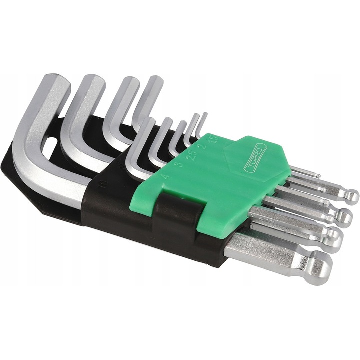 Set Chei Imbus Hexagonale Torro cu Cap Sferic 1.5-10mm, 10 Piese