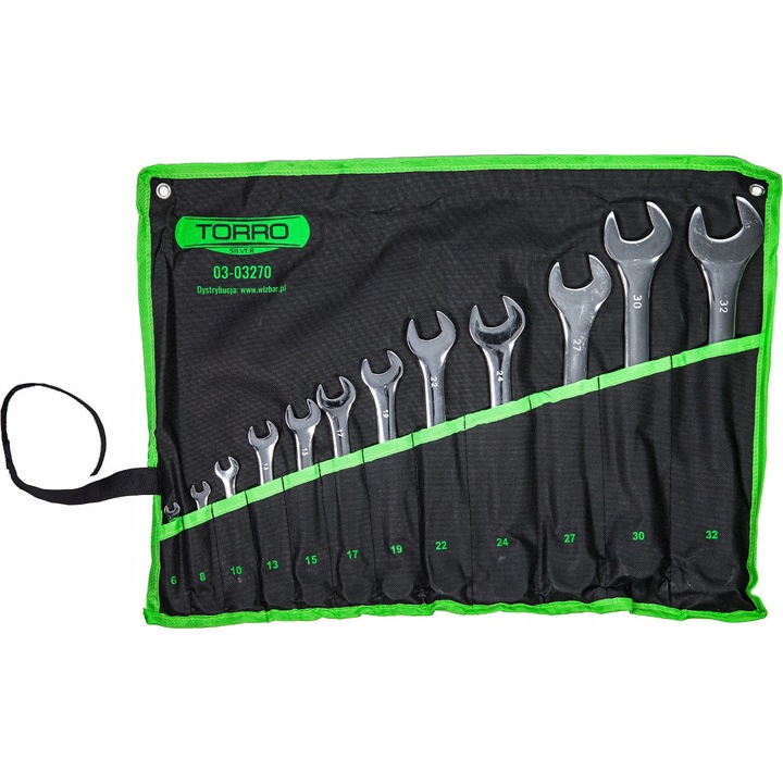 Set Chei Inelare Torro Silver 6-32mm, 12 Piese, Otel CrV