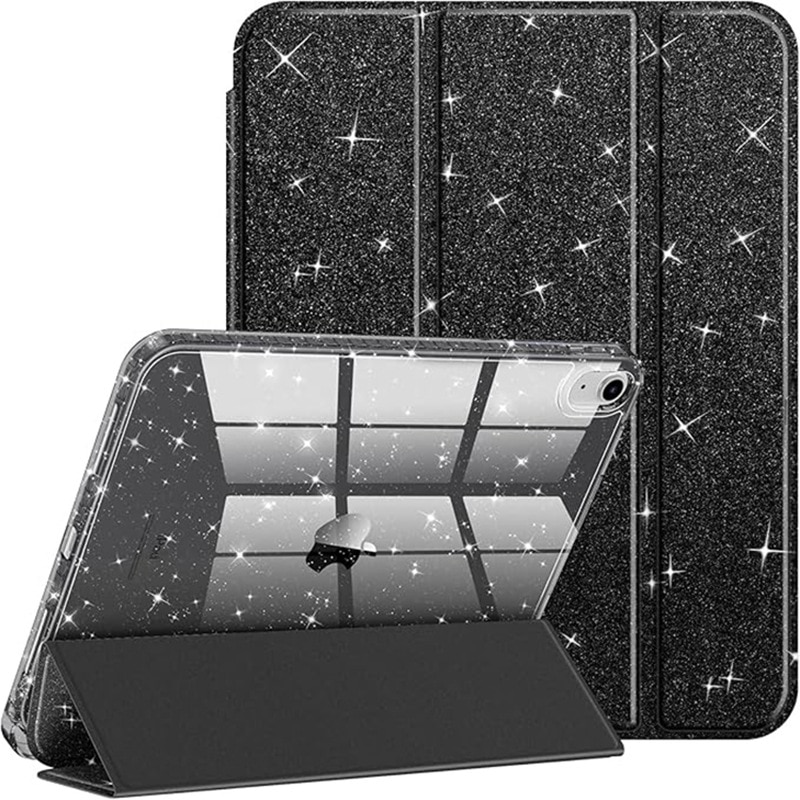Husa Compatibila cu iPad 11-inch (A16) 2025 & 10-inch 2022 – Cu Suport Creion & Suport Pliabil – TPU Ultra-Subtire，Negru