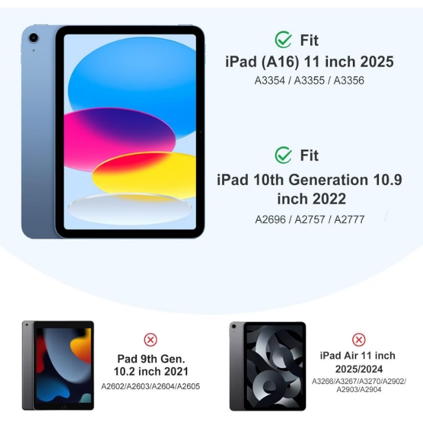 Husa Compatibila cu iPad 11-inch (A16) 2025 & 10-inch 2022 – Cu Suport Creion & Suport Pliabil – TPU Ultra-Subtire, violet