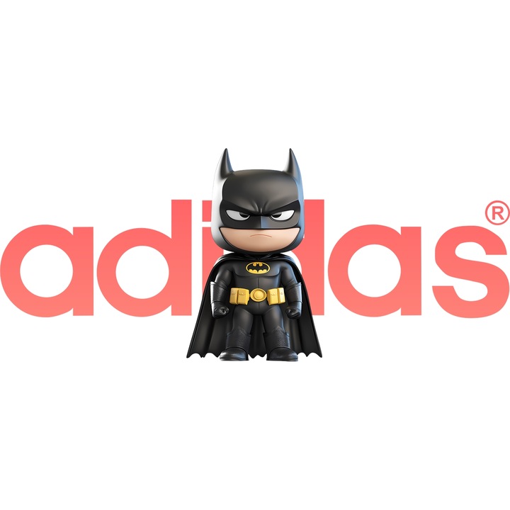 Sticker Adeziv Cu Batman, Cu Textul "Adidas" - Design 9, cu Margini Albe, PVC Vinyl 60CM