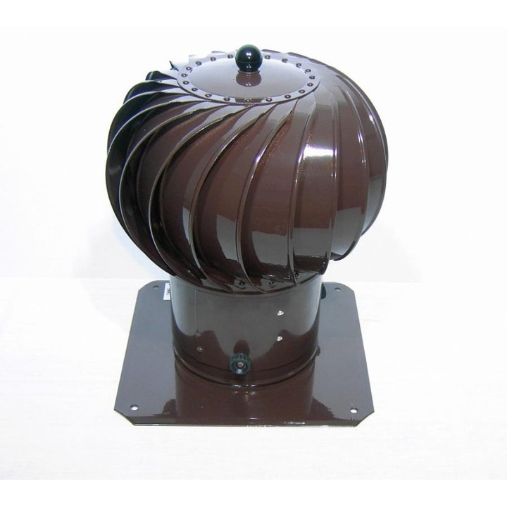 Capac de cos de fum rotativ, Turbo 200mm, Dospel, din aluminiu si otel, baza demontabila, bronzata