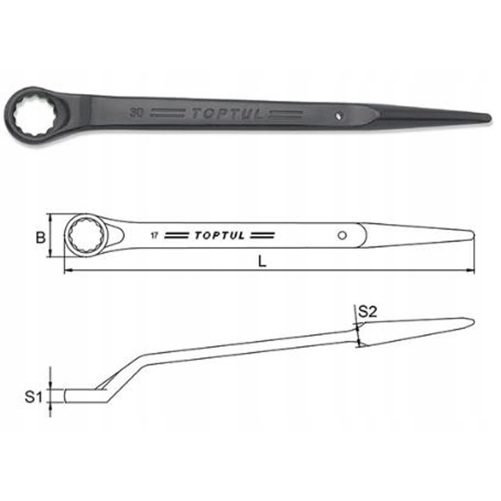 Cheie tubulara HEAVY DUTY 21mm, 368mm, otel Cr-Mo, rezistenta sporita