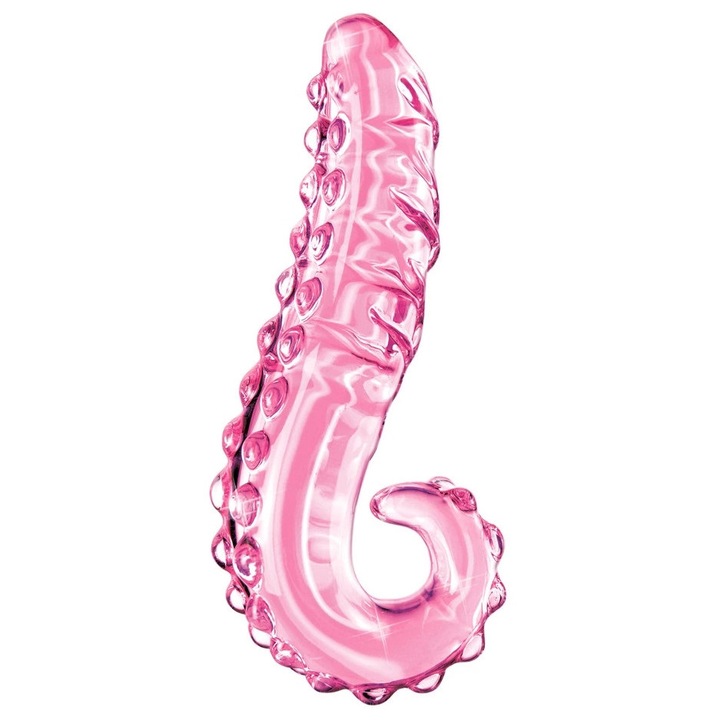 Anatómiai dildó boroszilikát üvegből, 15,5 cm, átlátszó, elegáns design