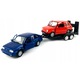 Dromader Polonez Caro és Fiat 126P kisautó szett, fém, autentikus részletek, 27x11,5x4,5cm