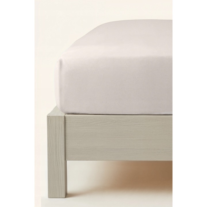 Cearsaf flanel bumbac Spod Igły i Nitki 200x200cm, 30cm bordura, elastic pe circumferință, antialergic