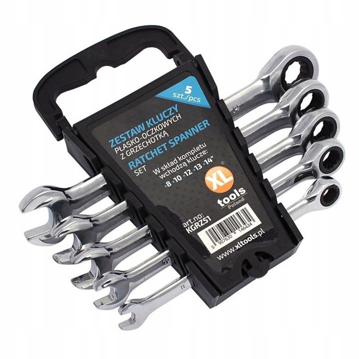 Set chei combinate cu clichet, 5 buc, 8-14 mm, XL-Tools