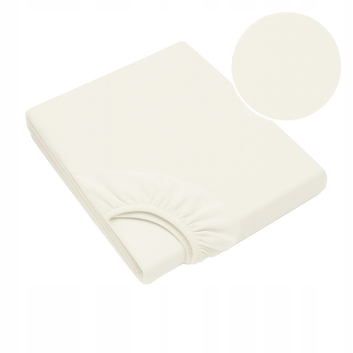 Cearsaf Jersey 220x200 cm Ecru, cu Elastic, Bumbac 100%