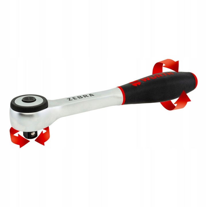 Wurth 1/4" racsnis kulcs 135mm, 360°-ban forgatható, Ideális szűk helyekre