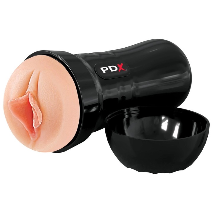 Masturbator PDX Extreme, Fanta Flesh, 21,6cm, design discret, negru