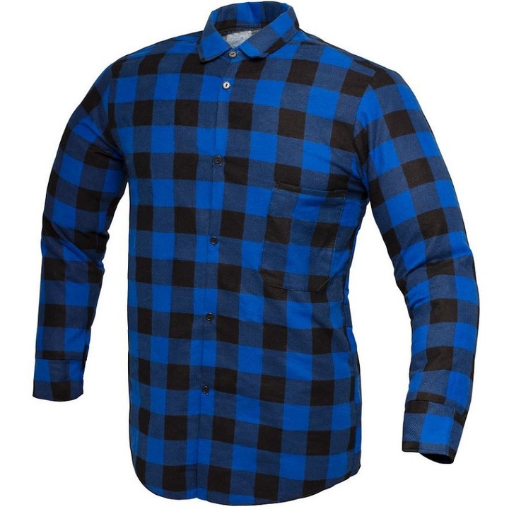 Camasa Rocker, flanela, 100% bumbac, albastra, inchidere cu nasturi, 2XL