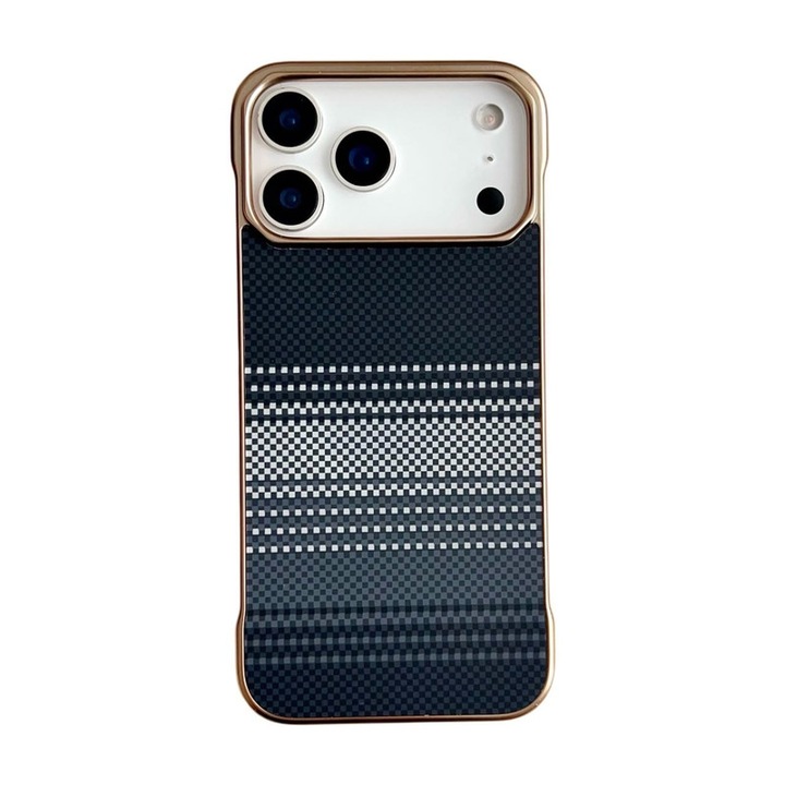 Telefon tok, iPhone 16 Pro Max-hoz, galvanizált, ujjlenyomat-mentes, fekete, 0.3mm