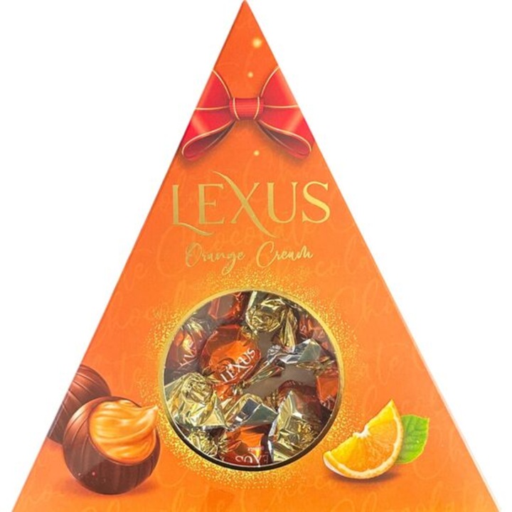 Lexus, bomboane de ciocolata cu crema de portocale, triunghi, 120g