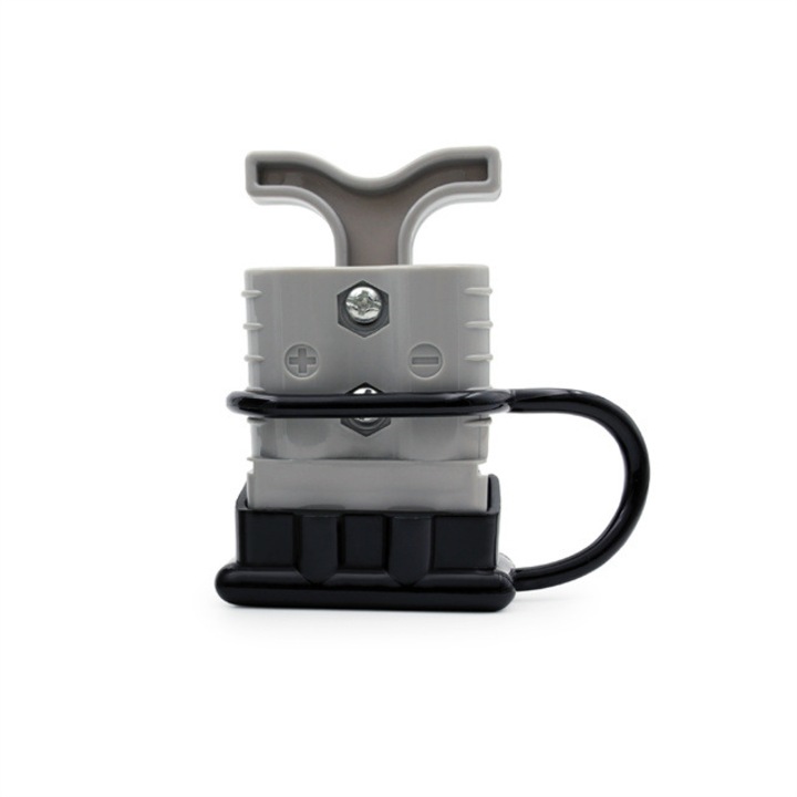 Conector baterie 120A 600V cu capac antipraf si maner, pentru cabluri 6-8 gauge, 12-36V