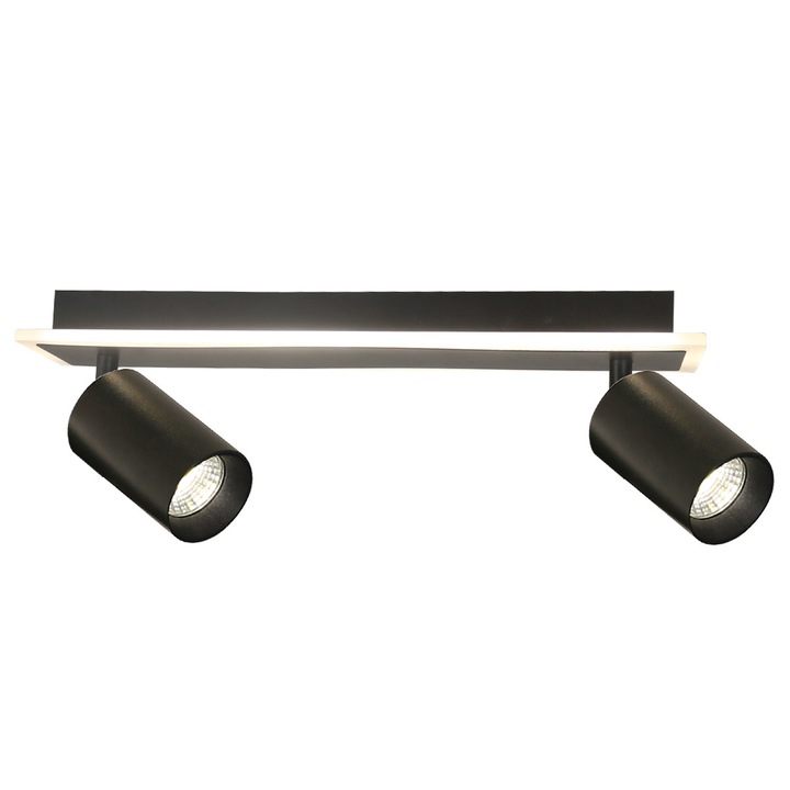 Spot, LIGHT PRESTIGE, 2 surse de lumina, 3000K-6000K, negru, 6x40x14cm