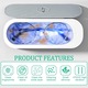 Curatator ultrasonic portabil, capacitate 300ml, design compact, cu lumina albastra, pentru ochelari, bijuterii, ceasuri