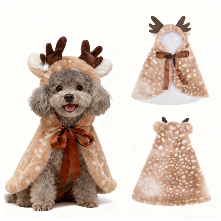 Costum de Crăciun pentru animale de companie Wanyan, M, potrivite pentru caini sub 10KG