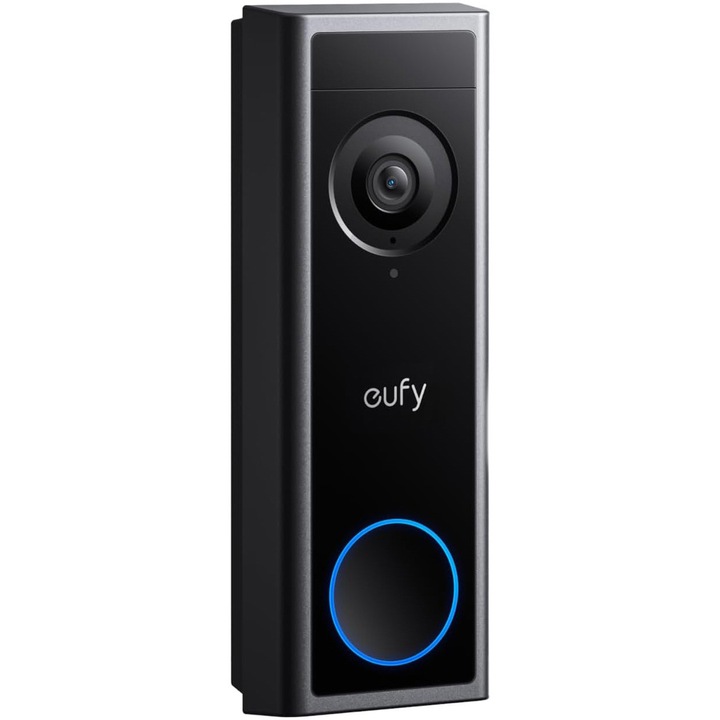 Sonerie video Eufy C31, WiFi, 2K FHD, Compatibil cu Homebase S380, Negru