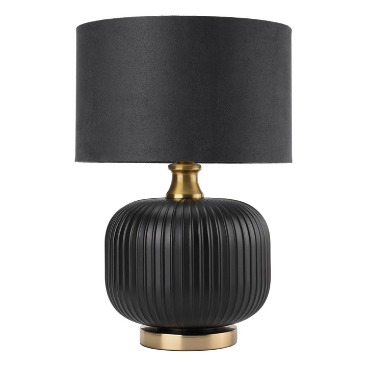 Lampa de birou Tamiza, LIGHT PRESTIGE, neagra si aurie, 33x33x48cm, E27, 60W