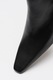 Tommy Hilfiger, Botine din piele cu varf patrat, Negru