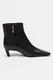 Tommy Hilfiger, Botine din piele cu varf patrat, Negru
