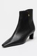 Tommy Hilfiger, Botine din piele cu varf patrat, Negru