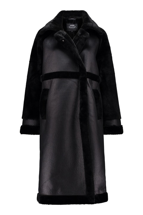 Hailys, Palton de blana shearling sintetica, Negru