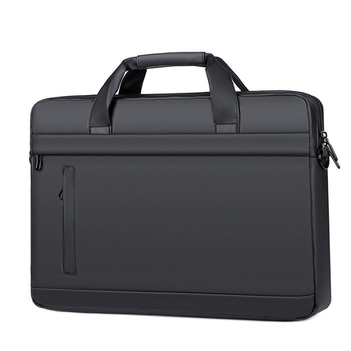 Husă laptop 15.6", impermeabilă, cu curea de umăr detasabilă, neagră