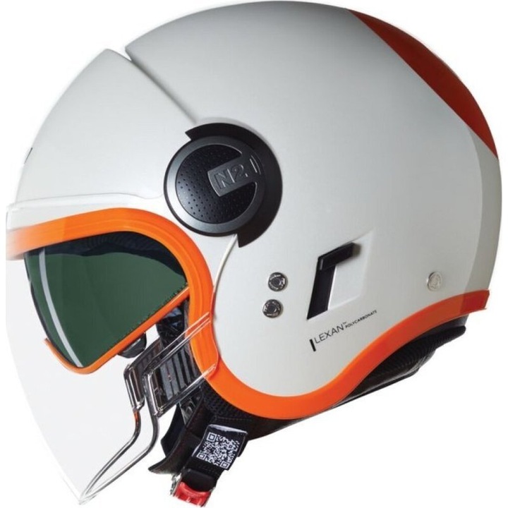 Casca Moto Jet N21 Visor 06 Ocio 347 White Orange Glossy 2025 XL (61/62)