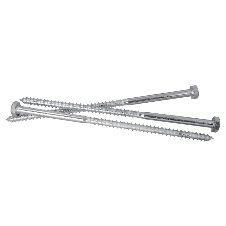 Surub lemn UN 10x80mm zincat hexagonal 17mm 1kg 24 bucati